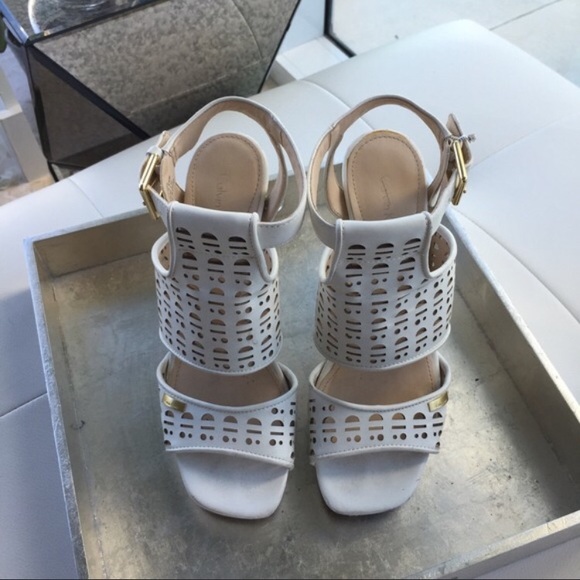 Calvin Klein White Block Heels - Picture 2 of 4